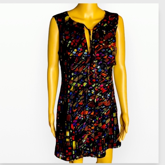 Ted Baker London Sleeveless Multicolor Dress 8 - Picture 1 of 15